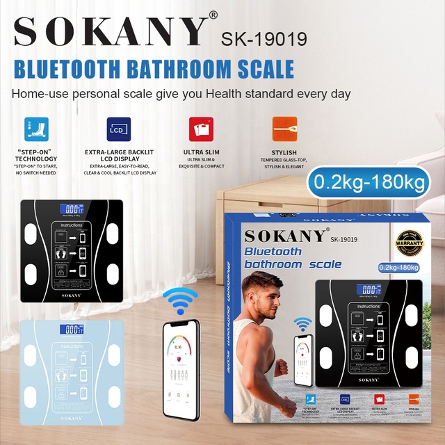 Sokany New Screen Personal Scale Home Electronic Digital Weight Scale Bathroom  Smart Body Fat Scale