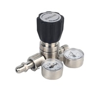 Régulateur de cylindre à diaphragme monophasé HP en acier inoxydable 316L, entrée 0-200 bar 3000 psi, sortie 0-3/6/10 bar, 1/4" NPT, gaz UHP