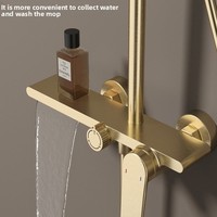 Ensemble de douche gris bronze en cuivre massif avec pommeau de douche rond à jet pluie, fixation murale, design de luxe pour salle de bain