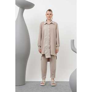 Conjunto de Traje para Mujer, Manga Larga, Tela de Lana, Estilo Casual Otoñal, Anti-Pilling - Product Image 3