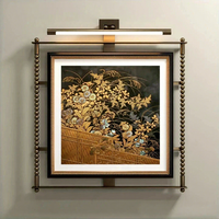 Peinture murale moderne, nouvelle peinture murale chinoise suspendue sur fil métallique, cadre métallique, motif et taille personnalisés
