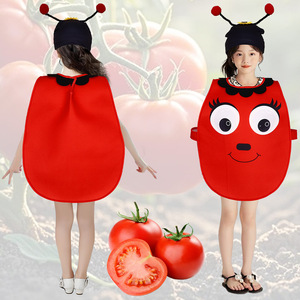 Disfraz de tomate para niños, traje de esponja roja, traje de Cosplay para niños de 5 a 7 años, actuación en escenario - Product Image 1