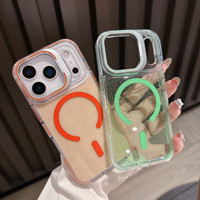 Coque de luxe transparente à paillettes avec chargement magnétique antichoc en PC pour iPhone 17, compatible iPhone 17 Air, 16, 17 Pro Max