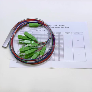 Divisor PLC de Grado Premium 1x16 SC/APC, Divisor de Fibra Óptica de 16 Vías con Tubo de Acero Mini de 1.5m y Pigtail de Colores para Red PON - Product Image 1