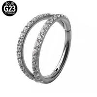 Cincin Septum Hoop Titanium Grade Implan Grosir dengan Engsel Segmen dan Sistem Klik untuk Tindik Hidung, Telinga, dan Tubuh