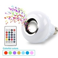 Ampoule LED intelligente à changement de couleur RGB, haut-parleur Bluetooth, musique, télécommande, décoration de chambre à coucher, salon, lampes, ampoule
