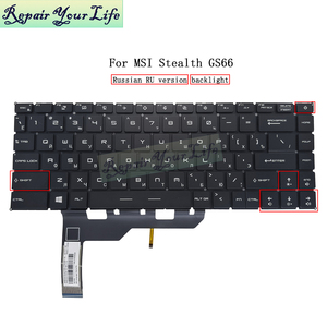 Teclado Ruso Retroiluminado para Portátil <span class=keywords><strong>MSI</strong></span> <span class=keywords><strong>GE66</strong></span> <span class=keywords><strong>Raider</strong></span> MS-1541 GS66 Stealth MS-16V1 MS-1551 MS-1552 NSK-FFBCBN 9Z.NK1BN.C1D - Product Image 2