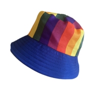 Chapeaux bob personnalisés en polyester à transfert thermique, drapeau arc-en-ciel de la fierté LGBTQ+, pour les lesbiennes, les bisexuels, les gays et les transgenres