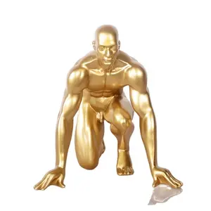 Dekorative schreibtisch zubehör laufenden mann statue harz handwerk laufenden mann ornamente sport mann nackt