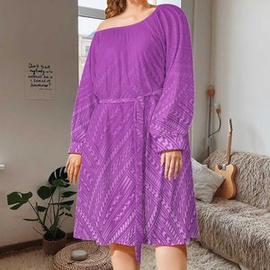 Abito nero a manica lunga con stampa a foglia grande stile Vintage polinesiano stile tribale taglie forti 7XL abito Sexy <span class=keywords><strong>per</strong></span> abiti da sera - Product Image 4