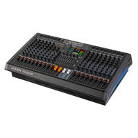 Console de mixage audio professionnelle 18 canaux RGB alimentée, amplificateur 2x350W, double 99 effets DSP, BT 5.0 OTG pour scène, DJ, son live