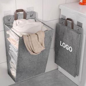 Wall Mounted Foldable Oxford Fabric Laundry Basket Large Capacity Space Saving Hotel Gym Hamper Bulk Wholesale - Product Image 2