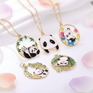 Porte-clés personnalisé en émail Panda, alliage de <span class=keywords><strong>zinc</strong></span>, porte-clés 3D de dessin animé pour la décoration de sac à dos et cadeau - Product Image 6