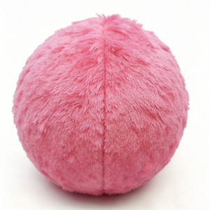 Custom Pink plush <b>ball</b> , Surprised face plush <b>ball</b>, Emotion face <b>squeeze</b> plush toy, Round fuzzy character plush <b>ball</b> - Product Image 2