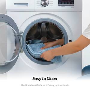 שטיח אמבטיה סופג במיוחד, ייבוש מהיר, נגד החלקה, 100x80 ס\\\"מ, חום, פוליאסטר רך, שטיח רצפה לאמבטיה נגד החלקה - Product Image 6