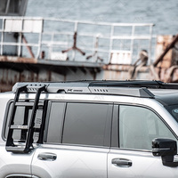 Nouvelle mise à niveau 2 pièces 4X4 Porte-bagages de toit tout-terrain Plateforme de toit Échelle latérale pliable pour Haval H9 2025 Accessoires