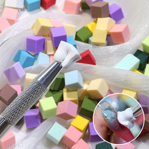 100 पीसी 1 सेमी मिनी सॉफ्ट स्पंज नाखून कला उपकरण वर्ग सफेद रंगीन diy ग्रेडिएंट नाखून कला पकड़ पेन मैनीक्योर उपकरण - Product Image 1