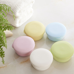 Likerai Portable Round Plastic Soap Box With Lid For Bathroom Travel Use - Product Image 5
