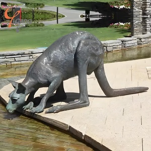 Tùy Chỉnh Cuộc Sống Kích Thước Đúc Đồng Kangaroo Bức Tượng Nhà Máy Riêng Thiết Kế Ngoài Trời Vườn Điêu Khắc Kim Loại Mô Hình Mạ Đúc Đồng Brass - Product Image 2