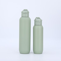 Bouteille d'eau isotherme double paroi en acier inoxydable 304 pour enfants, motif dessin animé, couvercle rabattable, mignonne, réutilisable pour l'école