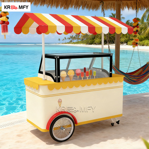 Camion de vente ambulante de crème glacée avec congélateur, chariot de vente rapide en métal résistant à la rouille - Product Image 2