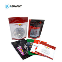 Petit emballage de sachet en feuille d'aluminium thermoscellée en plastique de qualité alimentaire imprimé sur mesure, sac de pochette en mylar plat avec joint 3 faces