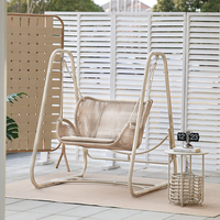 Fauteuil suspendu double moderne et simple pour extérieur, en rotin et acier, imperméable, pour parc, maison, cour, balcon, chaise longue de loisirs en forme d'œuf