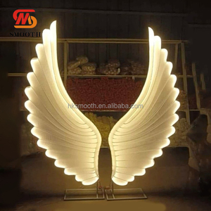 Ailes d'ange métalliques SMS pour scène de mariage, accessoires lumineux à LED, ailes d'allée, décoration de fond de mariage - Product Image 4