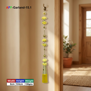 Guirnalda Colgante de Flores Artificiales, 6 Flores Blancas de Plástico Resistente para Uso en Interiores, Venta al Por Mayor Disponible, Modelo AFF-Garland-15.2, Precio - Product Image 2