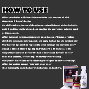 Crema de Tinte para el Cabello Herbal Orgánica Natural Premium (Negro Marrón), Fórmula Nutritiva Semipermanente, 60ml*2, GMPC ISO 22716 - Product Image 4