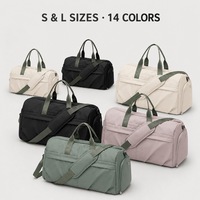 Sac de sport en nylon pour femmes, imperméable, sac de voyage, compartiment séparé pour chaussures, bandoulière amovible, grande capacité