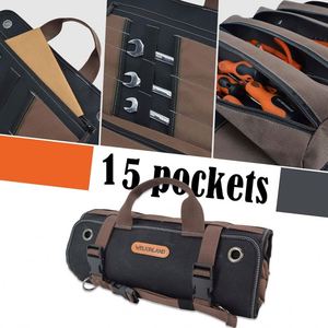 Bolsa Enrollable para Herramientas con 5 Bolsillos con Cierre, Bolsa de Lona Multiusos para el Hogar y Jardín (Muestra Gratis) - Product Image 2