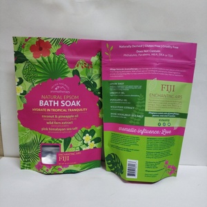 Tùy chỉnh in Nhựa nhôm lá thực phẩm cấp bao bì dây kéo đứng lên túi xà phòng chà Muối tắm túi với cửa sổ - Product Image 1