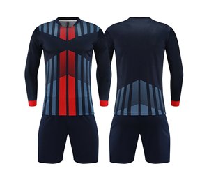 Maillot de football de groupe personnalisé à manches longues respirant à séchage rapide 100% Polyester imprimé par transfert de chaleur uniforme d'entraînement vêtements de sport - Product Image 4