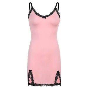Vestido Rosa Estilo Fairycore Y2K para Mujer, Sexy, con Encaje y Parches, Sin Tirantes, Ropa Urbana, Estilo Harajuku, Emo, Alternativo - Product Image 5