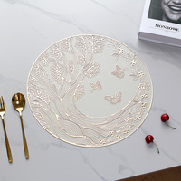 2024 nouveau napperons pressés ronds napperon métallique sous-verre ensemble résistant à la chaleur lavable tapis de Table Table à manger cuisine