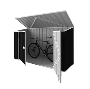 Abri <span class=keywords><strong>de</strong></span> <span class=keywords><strong>jardin</strong></span> et <span class=keywords><strong>armoire</strong></span> en résine résistante aux intempéries - Conception à double <span class=keywords><strong>porte</strong></span> verrouillable pour outils <span class=keywords><strong>de</strong></span> <span class=keywords><strong>jardin</strong></span>, vélos et accessoires <span class=keywords><strong>de</strong></span> <span class=keywords><strong>jardin</strong></span> - Product Image 4