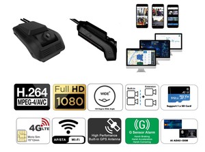 Ống kính kép Dashcam 4G phát trực tiếp từ xa tải xuống tương thích với 3G 5g - Product Image 6