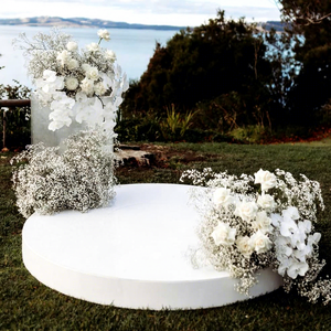 Plataforma Redonda Simple con Diseño Floral para Bailar en Bodas, Podios para Ceremonias de Boda, Plataforma Redonda Blanca para Eventos de Boda - Product Image 3
