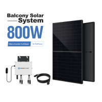 Kit solaire de balcon facile à installer 800W avec micro-onduleur, batterie lithium intégrée, usage domestique, panneau solaire à angle réglable pour toit et balcon
