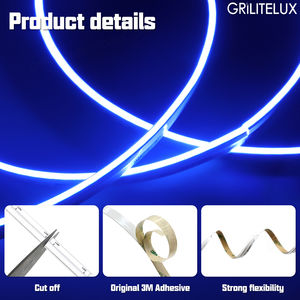 Bande LED COB flexible à émission latérale RGB 630 LED/m, dimmable, DC24V, haute densité, sans points, éclairage COB LED flexible - Product Image 2