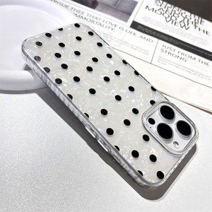 Noir clair Polka Apple 16 Pro Max <span class=keywords><strong>Coque</strong></span> <span class=keywords><strong>de</strong></span> <span class=keywords><strong>téléphone</strong></span> portable Shell Pattern <span class=keywords><strong>Personnalisation</strong></span> en gros <span class=keywords><strong>de</strong></span> l'iphone 15 Fresh Clean Style - Product Image 2