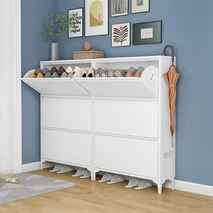 Gabinete <span class=keywords><strong>de</strong></span> almacenamiento <span class=keywords><strong>de</strong></span> zapatos delgado <span class=keywords><strong>de</strong></span> estilo moderno, acero y madera con reposapiés, estante <span class=keywords><strong>de</strong></span> zapatos <span class=keywords><strong>de</strong></span> entrada, organizador <span class=keywords><strong>de</strong></span> Material <span class=keywords><strong>de</strong></span> hierro - Product Image 6
