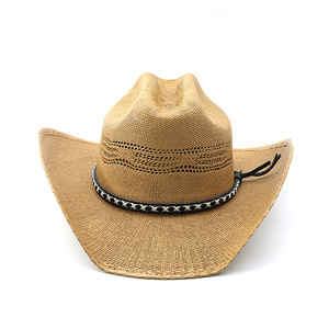 2025 cattleman sừng dài mũ cao bồi Mexico sembreros Cowgirl Countryman dệt vỏ cứng cứu hộ bangora mũ rơm - Product Image 5
