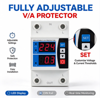 Protecteur numérique de tension et de courant CA 2P 220V 40A 63A 80A 100A réglable avec protection contre les surtensions et les sous-tensions et dispositif de reconnexion automatique