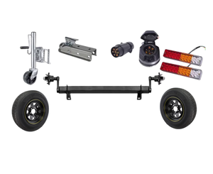 Pièces de <span class=keywords><strong>remorque</strong></span> de bateau bricolage kit complet accessoires de <span class=keywords><strong>remorque</strong></span> légers assemblage avec essieu de torsion <span class=keywords><strong>roue</strong></span> pneu jockey <span class=keywords><strong>roue</strong></span> coupleur prise - Product Image 1