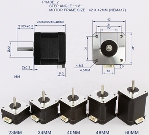 มอเตอร์สเต็ปเปอร์ขนาด 23/34/38/40/48/60 มม. 42 ตัว สำหรับชิ้นส่วนเครื่องพิมพ์ 3 มิติ 2 เฟส <span class=keywords><strong>Nema</strong></span> <span class=keywords><strong>17</strong></span> สาย XH2.54 พิน - Product Image 4