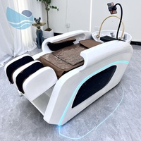 Offre Spéciale moderne Salon lit de Massage électrique multifonction vapeur cheveux lavage chaise avec réservoir d'eau blanche pour hôtels ateliers