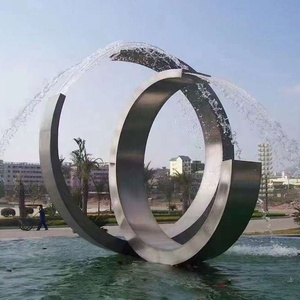 Metallo esterno moderno metallo arte <span class=keywords><strong>fontana</strong></span> in acciaio inox statua <span class=keywords><strong>fontana</strong></span> di acqua per giardino piscina - Product Image 3