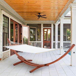 Hamac en bois robuste pour une personne avec support pour extérieur, jardin, balcon, terrasse - Product Image 2